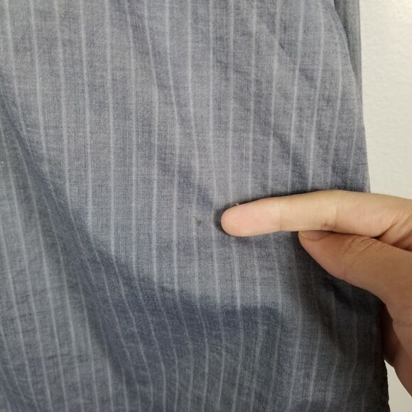 Burberry London Light Grey Cotton Stripe Long-Sleeve Button Up Shirt Size 17½-44 - Picture 10 of 11